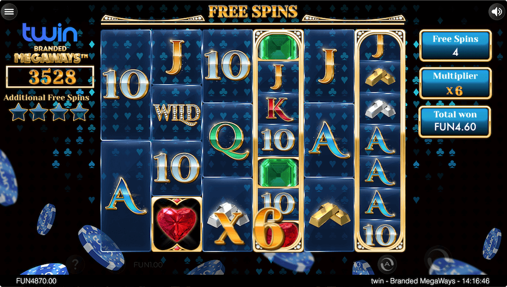 Each successful win reaction that is achieved in the free spin bonus will increase your win multiplier by x1