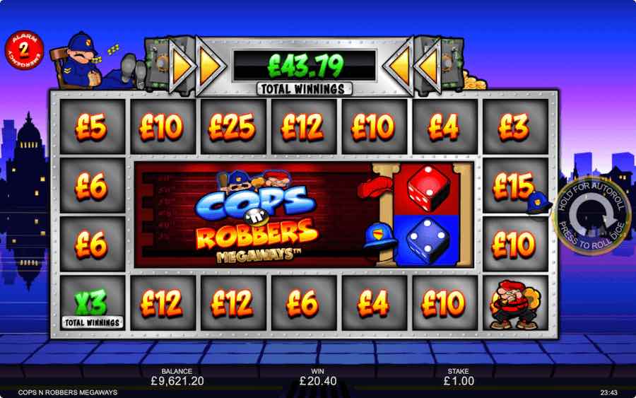 Trigger the bonus and choose to play the chase me bonus