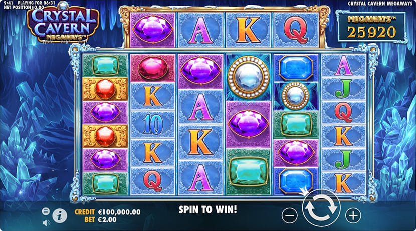 Crystal Cavern Megaways base game image Crystal Cavern Megaways gameplay