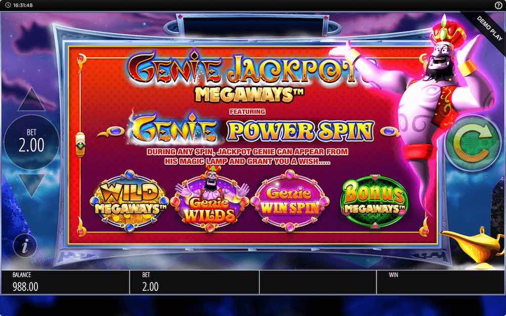 Trigger 4 random base game modifiers whilst playing Genie Jackpots Megaways™ Trigger 4 random base game modifiers whilst playing Genie Jackpots Megaways™