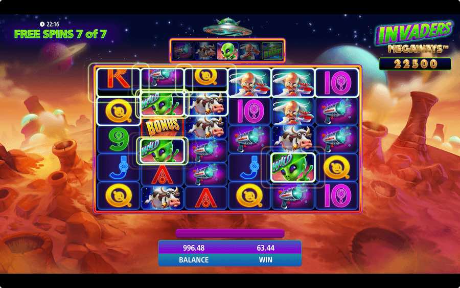 Free spin feature on Invaders Megaways™ Free spin feature on Invaders Megaways™