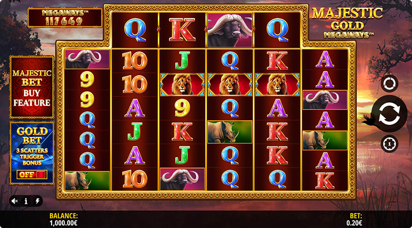 Majestic Gold Megaways gameplay