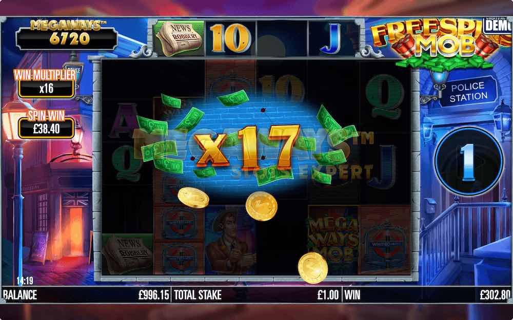 Play with an unlimited win multiplier in the free spin feature on Megaways™ Mob