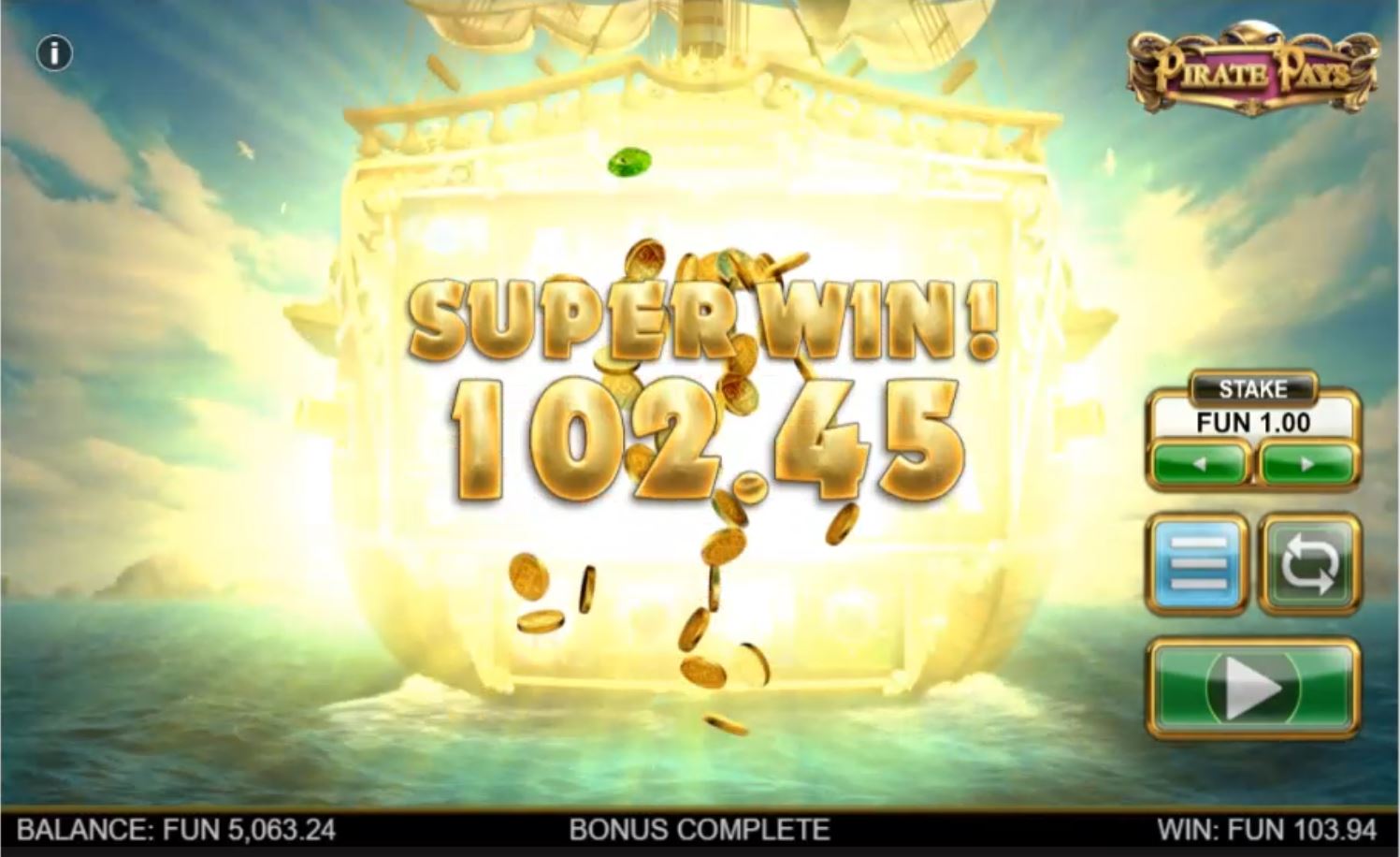 Pirate Pays Megaways big win image. Pirate Pays Megaways gameplay