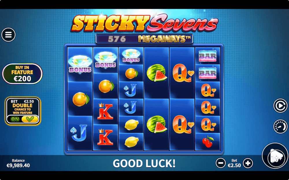 3 or more scatter symbols will trigger the bonus round on Sticky Sevens Megaways