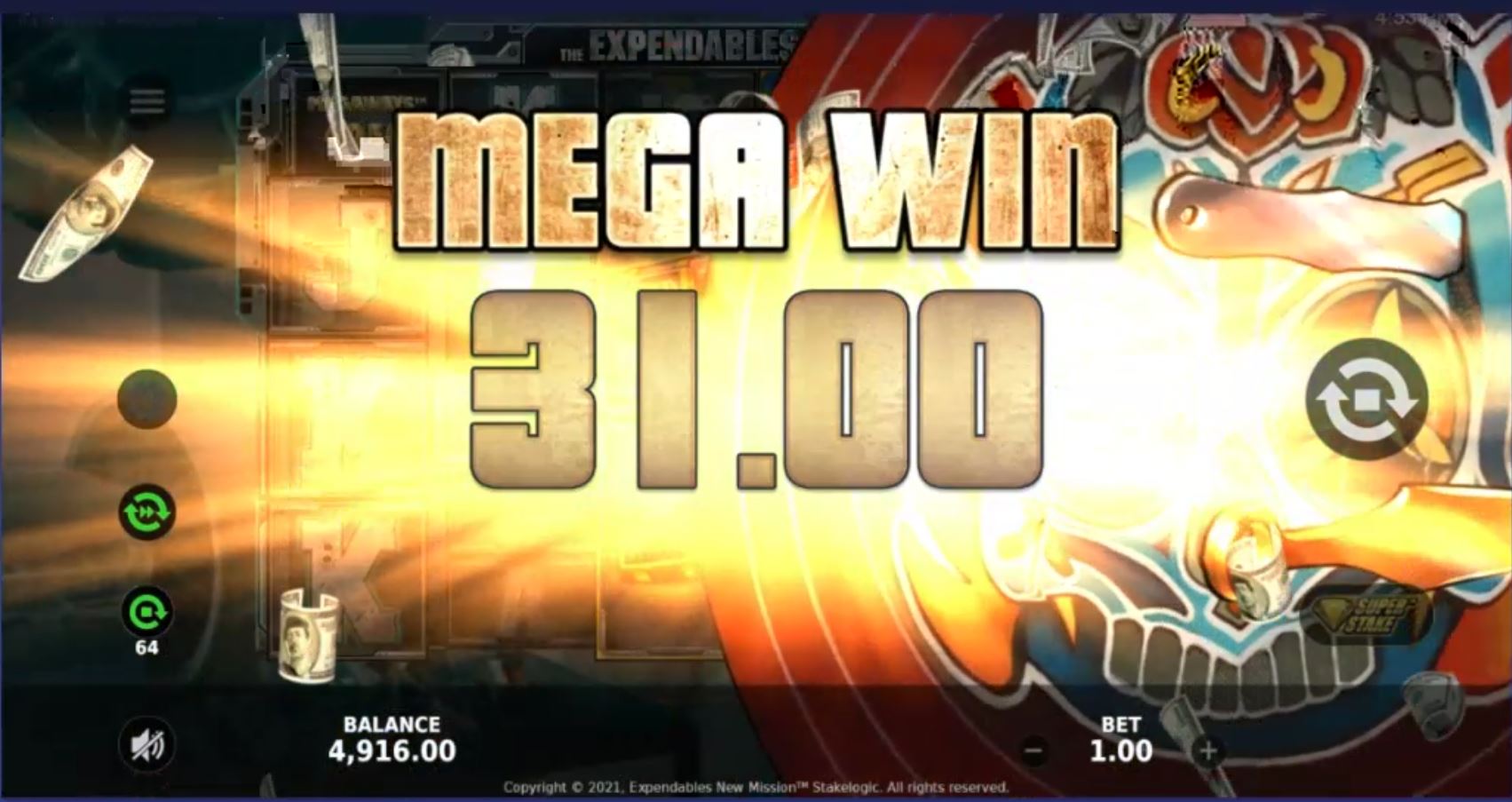 The Expendables New Mission Megaways mega win. The Expendables New Mission Megaways gameplay